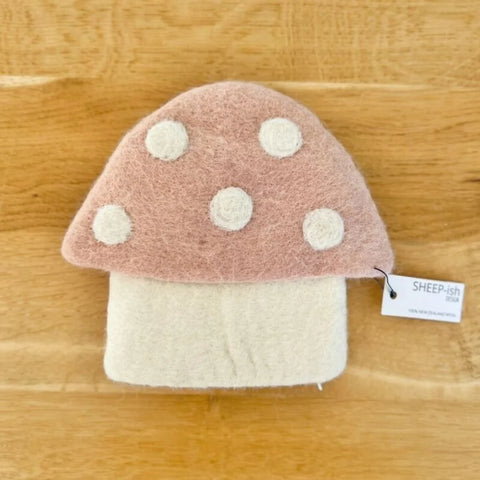 Toadstool Felted Woollen Purse - Blush