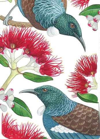 Pohutukawa and Tuis - Lens Cloth