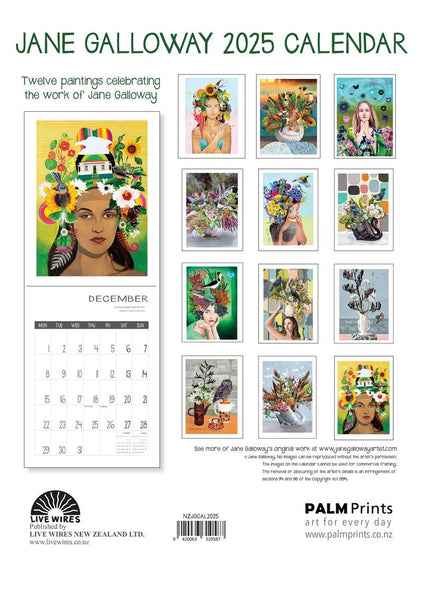 Jane Galloway 2025 Wall Calendar