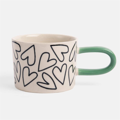 Mono Outline Heart Mug