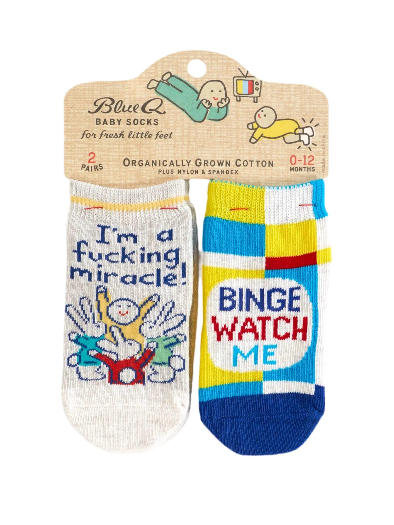 I'm A Fucking Miracle!/ Binge Watch Me Baby Socks