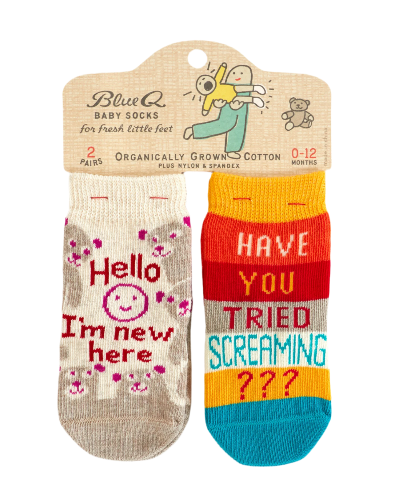 Hello I'm New Here/ Have You Ever Tried Screaming??? Baby Socks