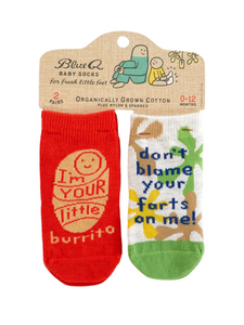 I'm Your Little Burrito/ Don't Blame Your Farts On Me Baby Socks