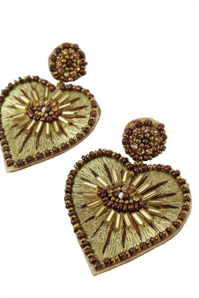 "Eye Love You' Gold Heart Earrings