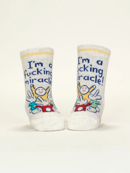 I'm A Fucking Miracle!/ Binge Watch Me Baby Socks