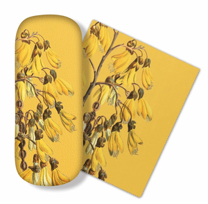 Glasses Case and Lens Cloth Set - Vintage Botanical Kowhai