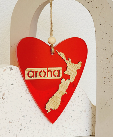 Hanging Ornament - Heart Aroha