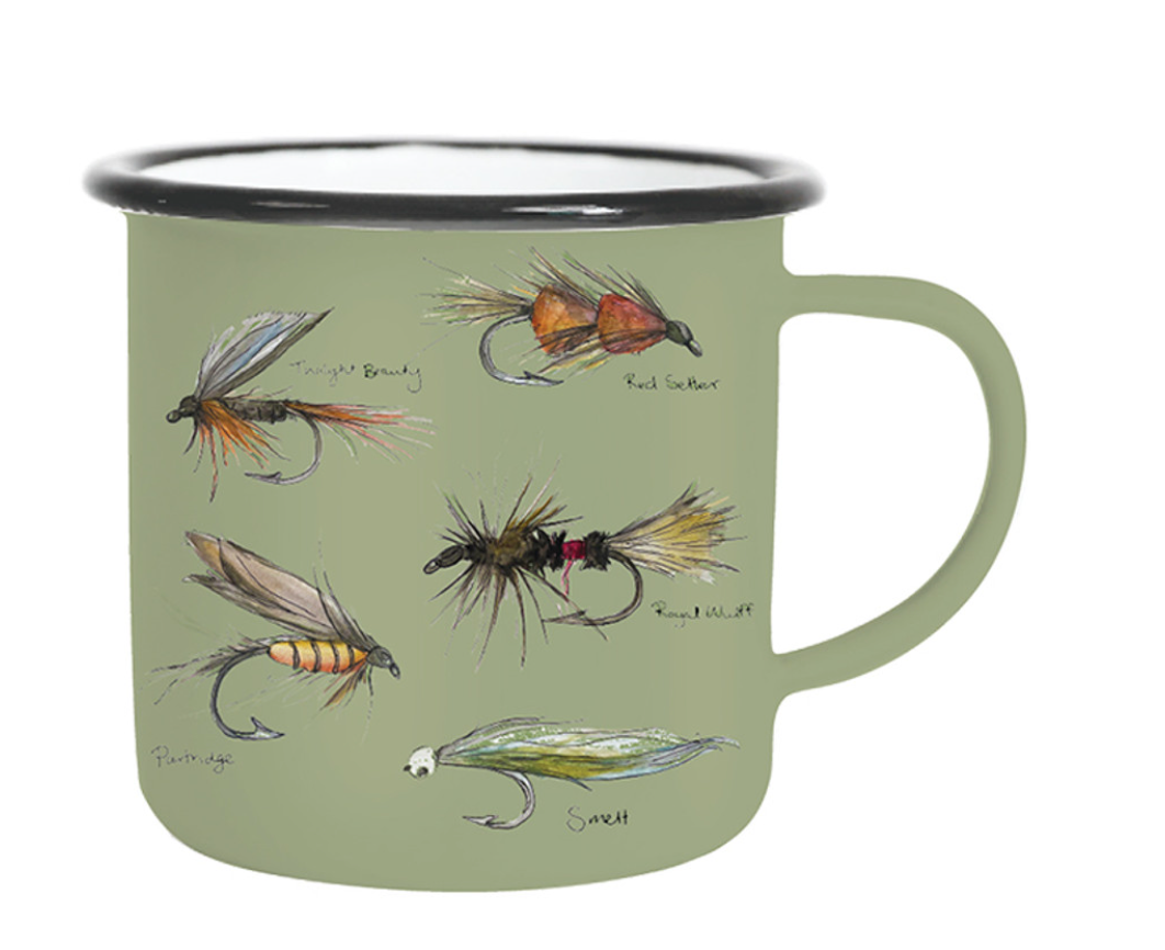 Fly Fishing Enamel Mug