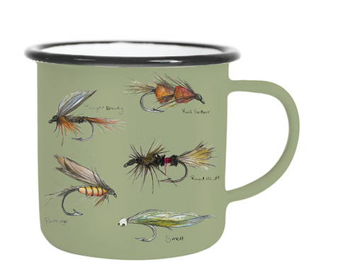 Fly Fishing Enamel Mug