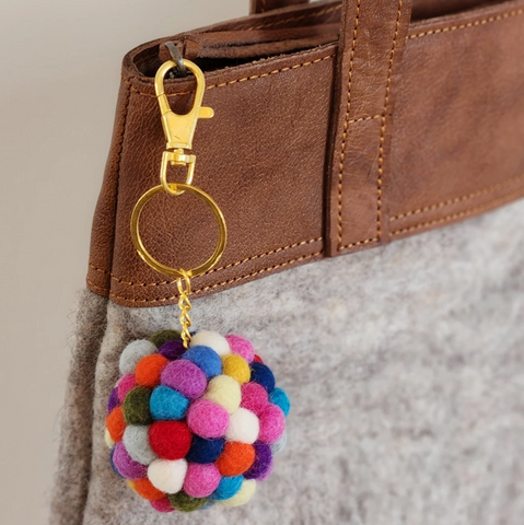 Feltball Key Ring - Rainbow