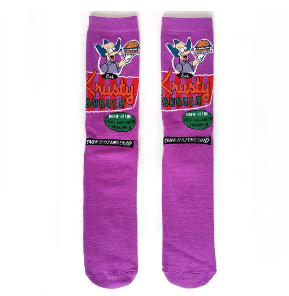 Krusty Burger Simpson Socks