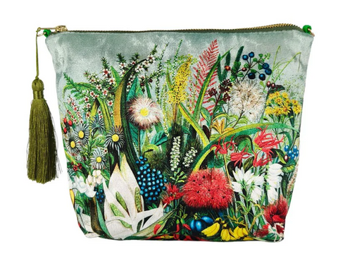 NZ Native Flowers - Velvet Cosmetic Bag