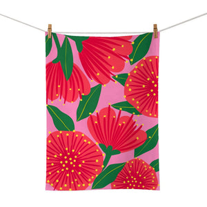 Bright Botanical Pohutukawa - Tea Towel