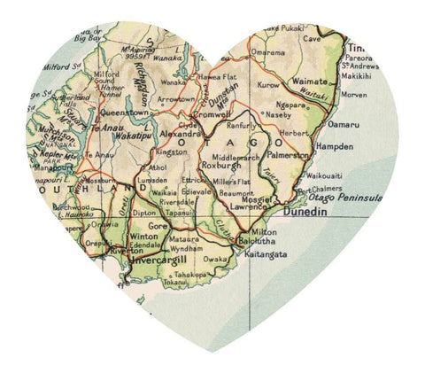 Art Spots (Decal) Small - Dunedin Map Heart