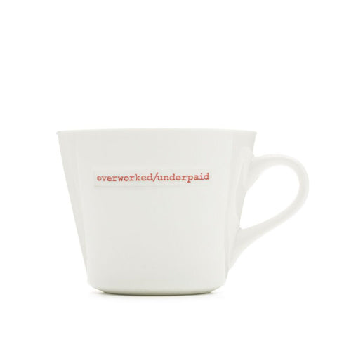 Porcelain 350ml Mug - Overworked/Underpaid
