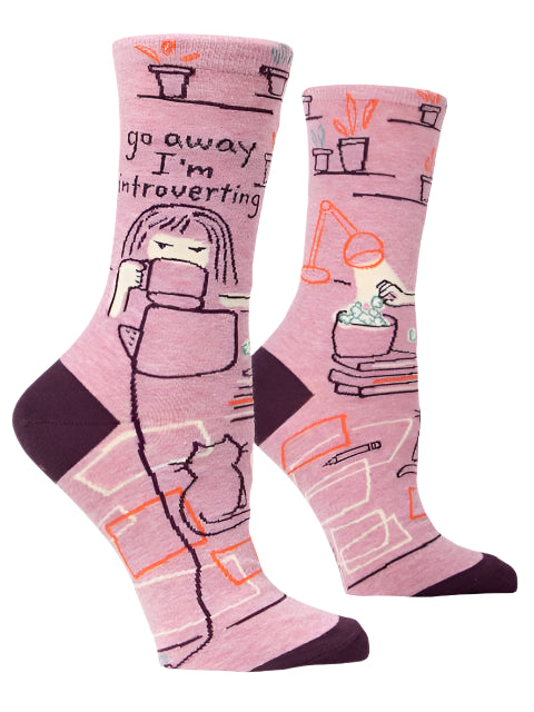 Go Away I'm Introverting Crew Socks