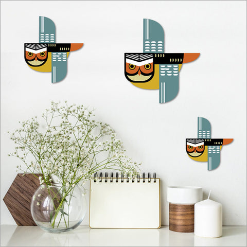 Folk Ruru Bird Wall Set