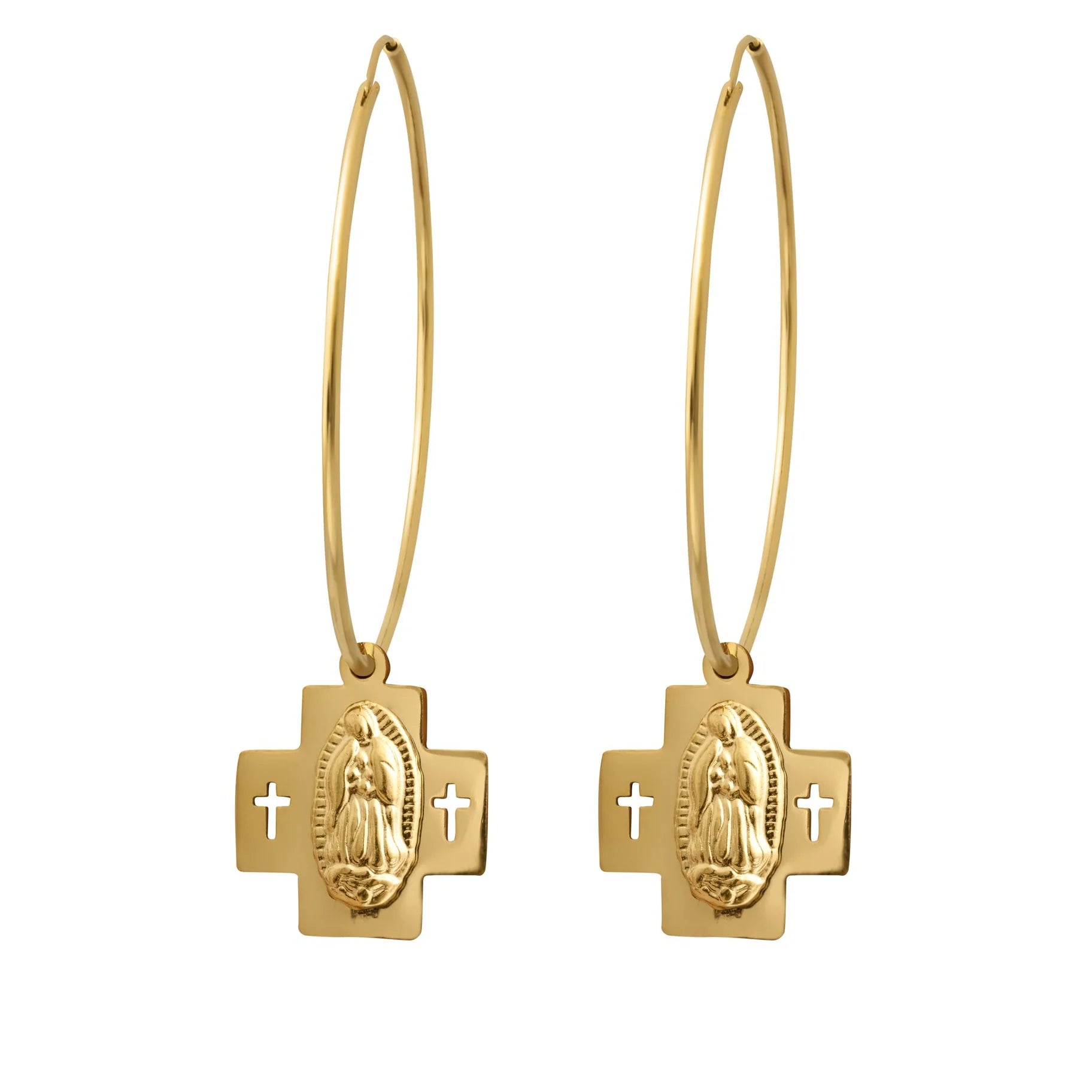 Saint Hoops Double Cross | Gold