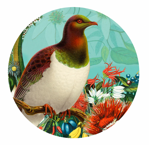 Botanical Kereru Art Spots (Decal)