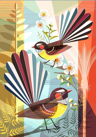 Fantail Friends - Ellen Giggenbach - Art Print + Matting